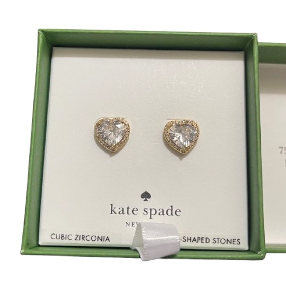 NEW Kate Spade My Love Collection Gold Heart Earrings - Picture 5 of 12